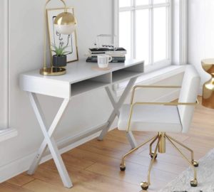 7 Feminine Desks for Women Who Work From Home in Small Spaces plus 5 Free Boss Babe Printables to update your desk and office decor in style. | Click through to snag the perfect desk for your home office now.