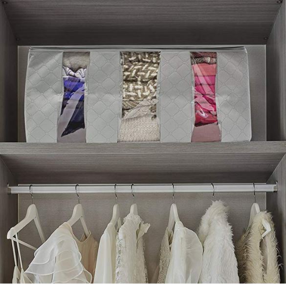 Clear Storage Cubes - Declutter your Bedroom Closet Marie Kondo Style - Use Storage Stackables to Save Space in your closet. Click here for more info